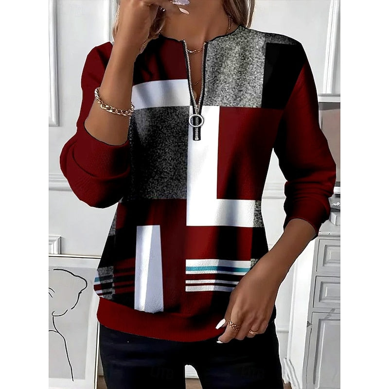 Marisol | Colour-Block Quarter-Zip Sweatshirt