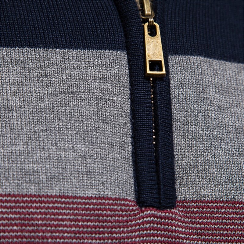 Sawyer | Quarter-Zip Striped Sweater