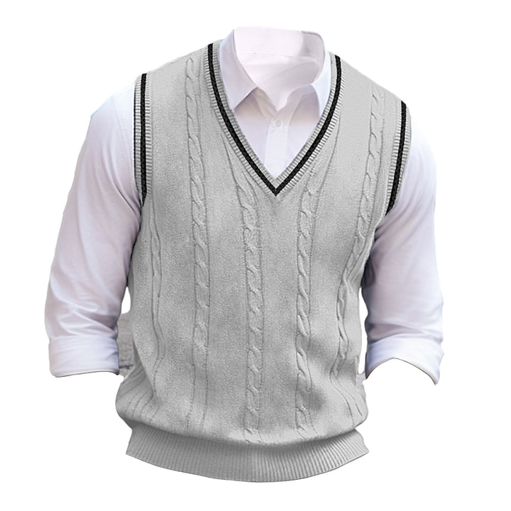 Arthur | Cable Knit V-Neck Sweater Vest