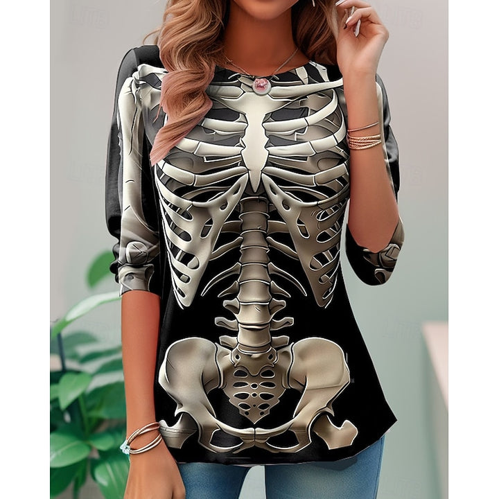 Selma | Skeleton Halloween Long Sleeve Top