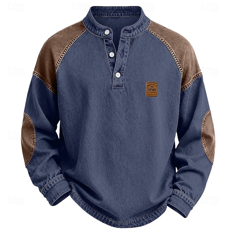 Sullivan | Vintage Color-Block Henley Shirt
