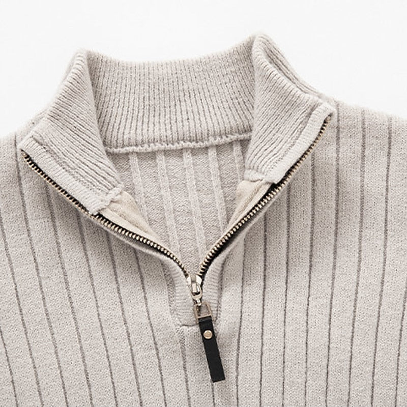 Miles | Ribbed Quarter-Zip Sweater
