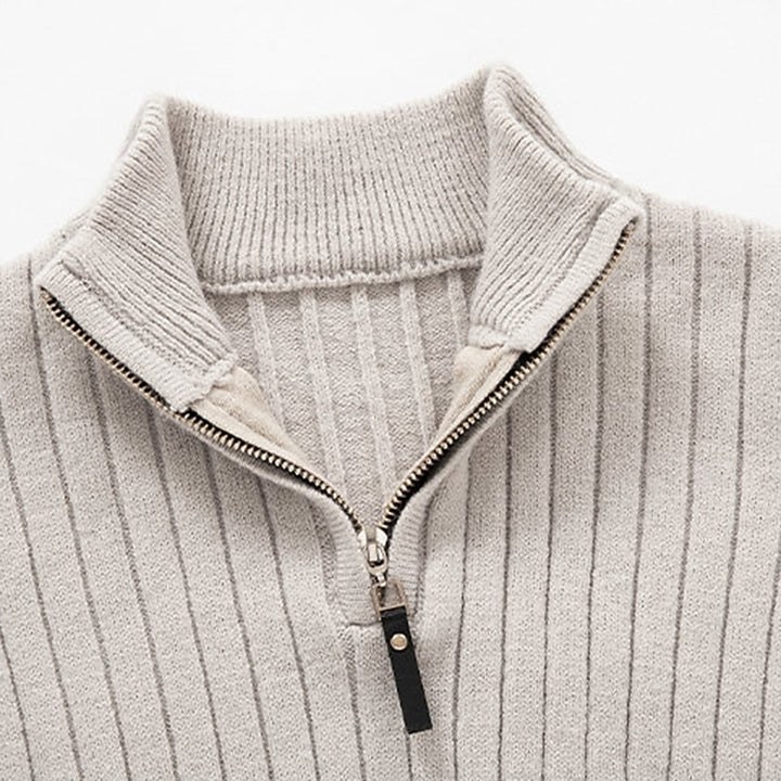 Miles | Ribbed Quarter-Zip Sweater