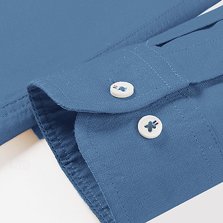 Nathan | Mandarin Collar Long-Sleeve Shirt