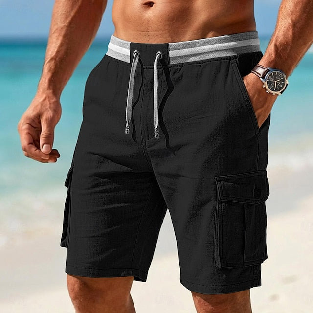 Richard | Men's Cotton Linen Cargo Shorts