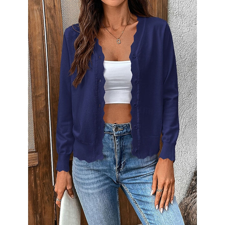 Loretta | Scalloped Button-Front Cardigan