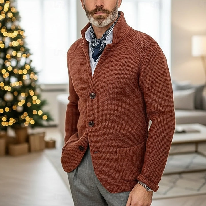 Oscar | Textured Stand-Collar Cardigan