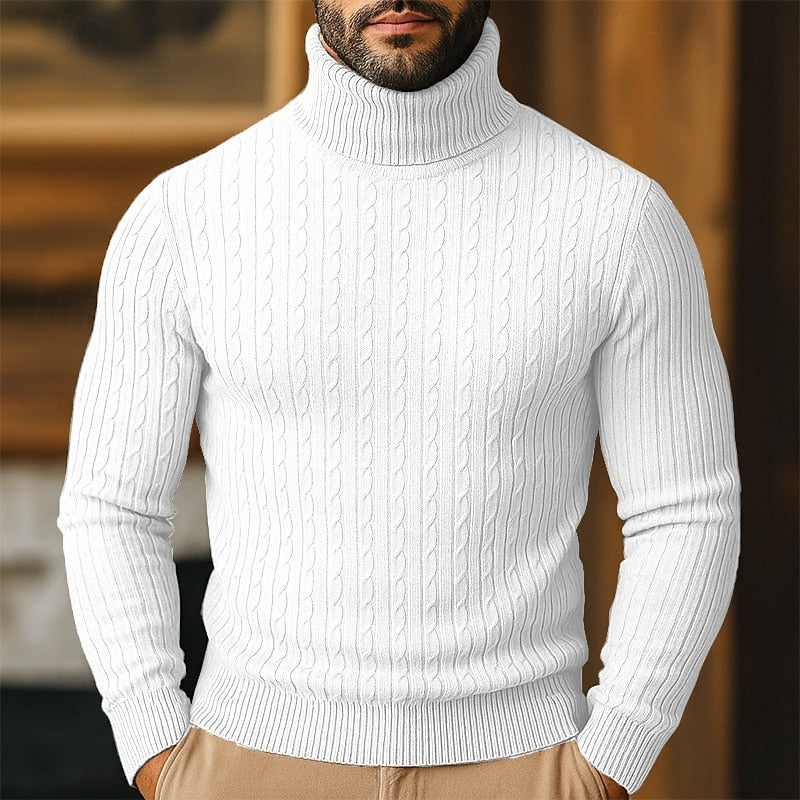Curtis | Cable Knit Turtleneck Sweater