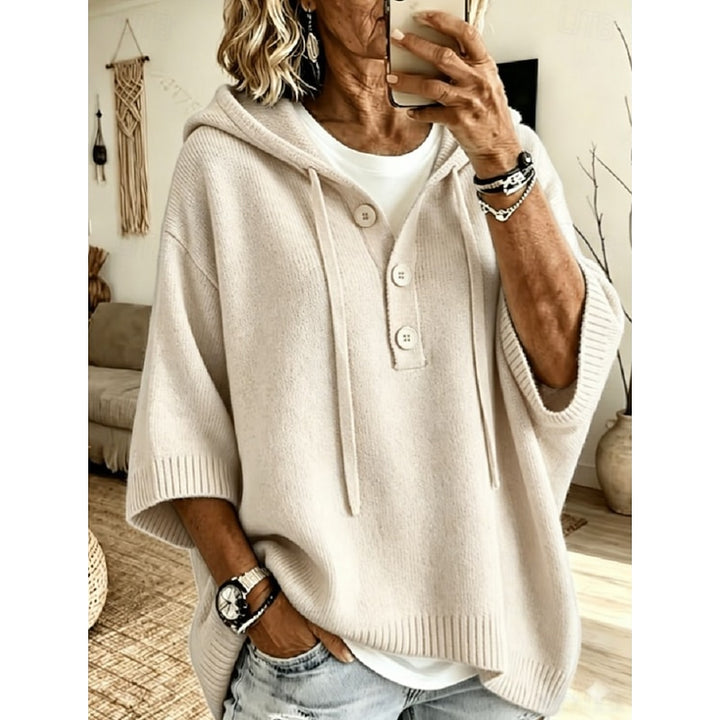 Danica | Relaxed Button-Neck Hoodie
