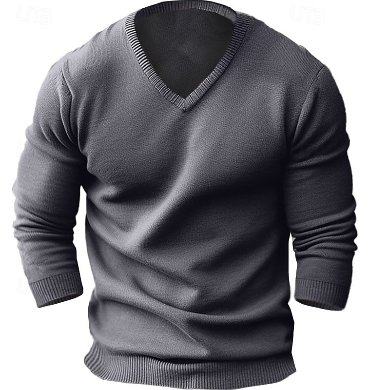 Nathan | Ribbed V-Neck Sweater
