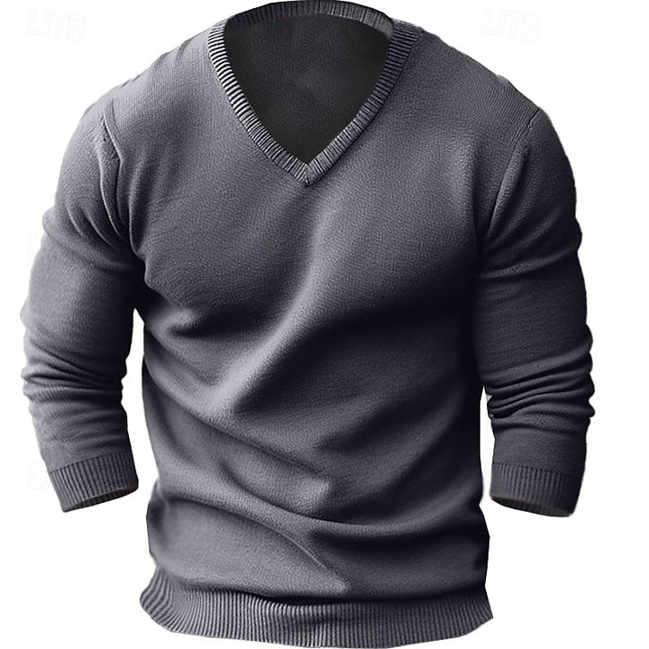 Nathan | Ribbed V-Neck Sweater