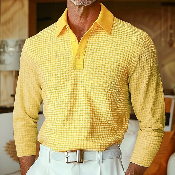 Theron | Textured Long-Sleeve Polo