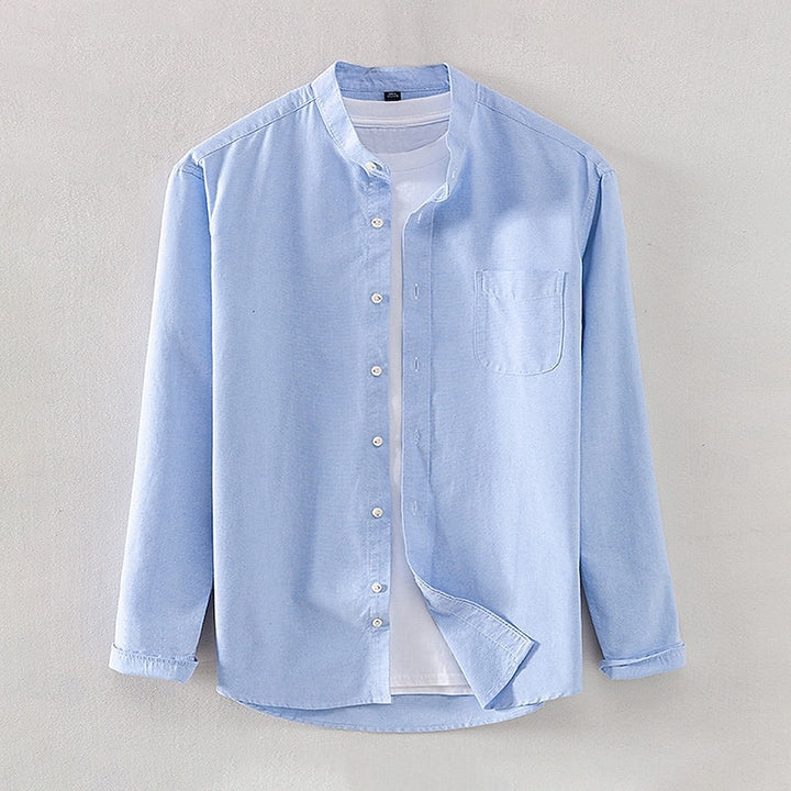 Nathan | Mandarin Collar Long-Sleeve Shirt