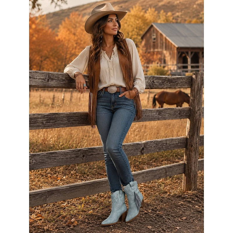 Savannah | Fringed Western Ankle Boots