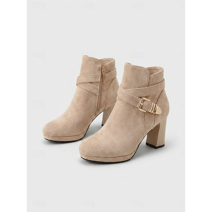 Linnea | Buckle-Strap Block Heel Ankle Boots