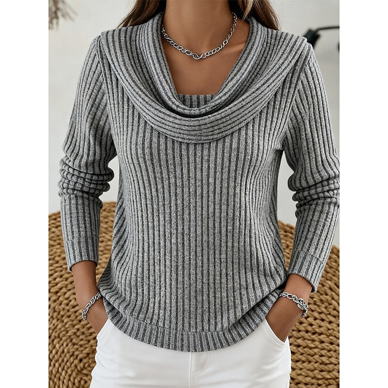 Lorelei | Cowl Neck Ribbed Sweater