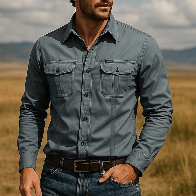 Bruce | Men's Utility Pocket Long Sleeve Shirt