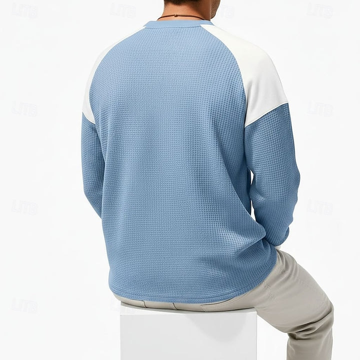 Nolan | Textured Colour-Block Henley