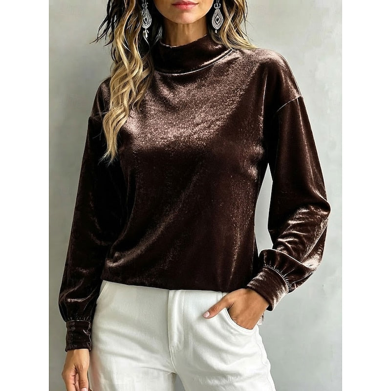 Simone | Mock Neck Blouse