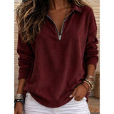 Vivian | Textured Half-Zip Top