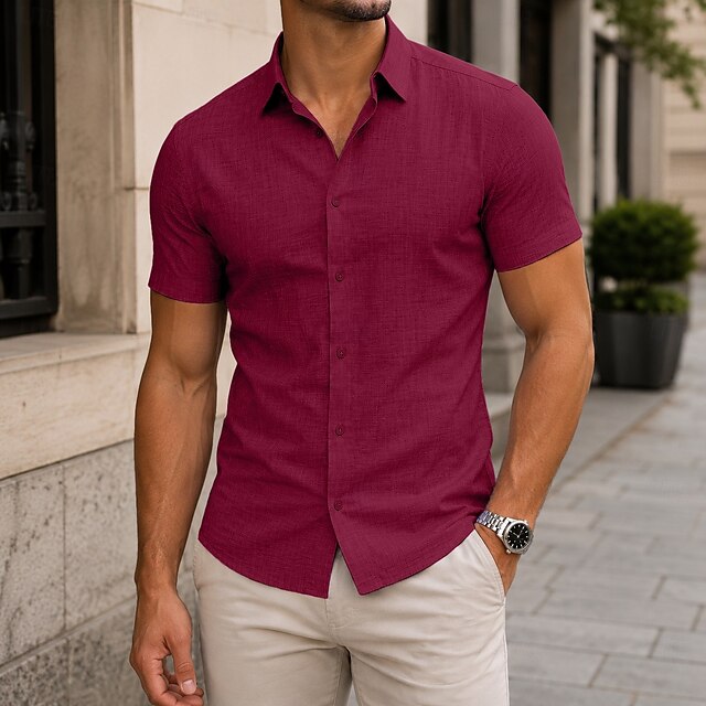 Raymond | Men's Textured Short Sleeve Dress Shirt