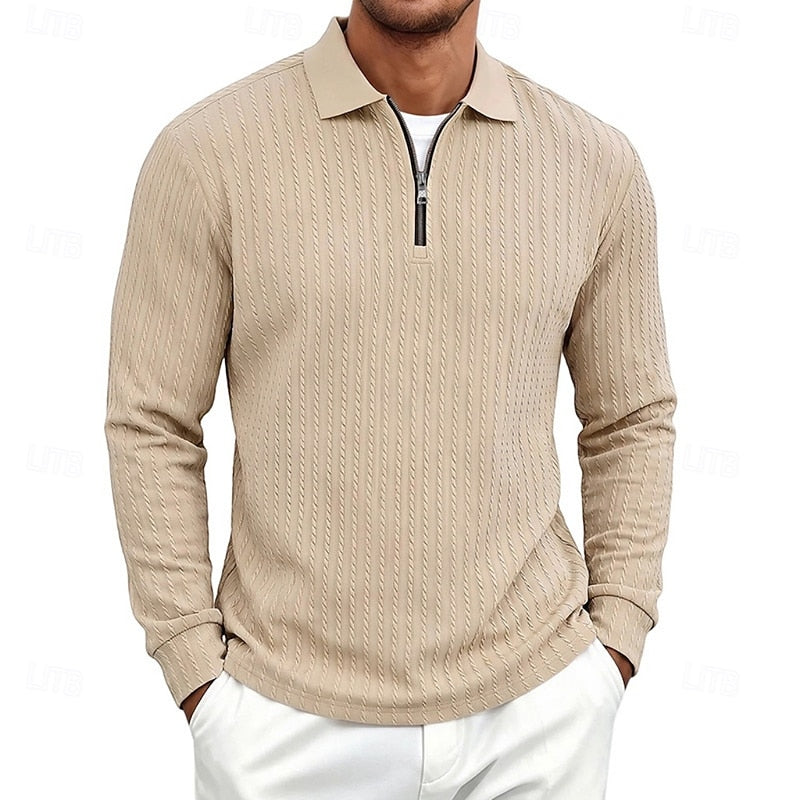 Maxwell | Textured Quarter-Zip Polo Shirt