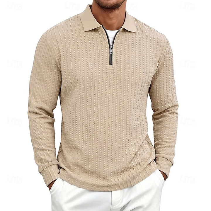 Maxwell | Textured Quarter-Zip Polo Shirt