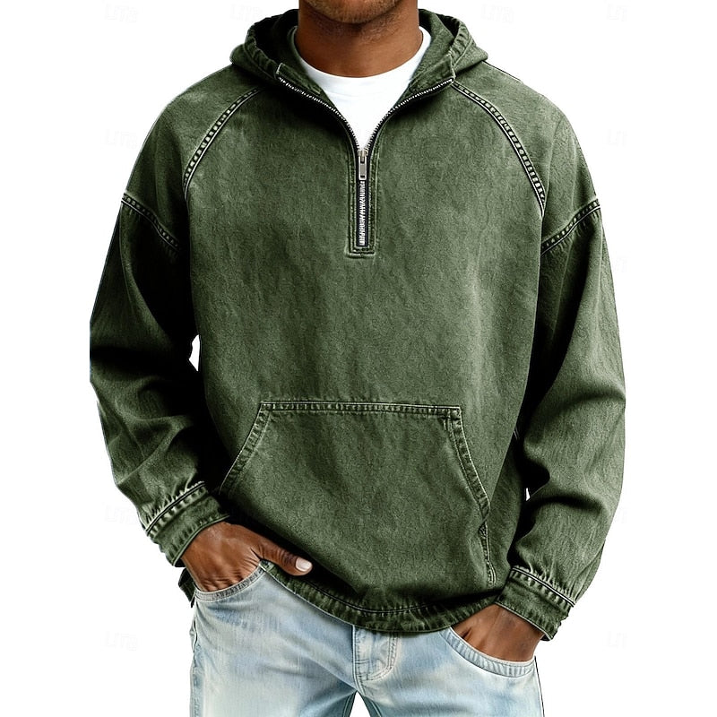 Elliott | Washed Quarter-Zip Hoodie