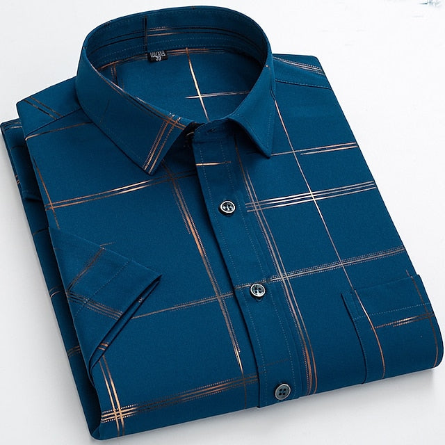 Andrew | Men's Plaid Check Short Sleeve Shirt