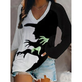 Quinn | Halloween Witch Graphic V-Neck Top