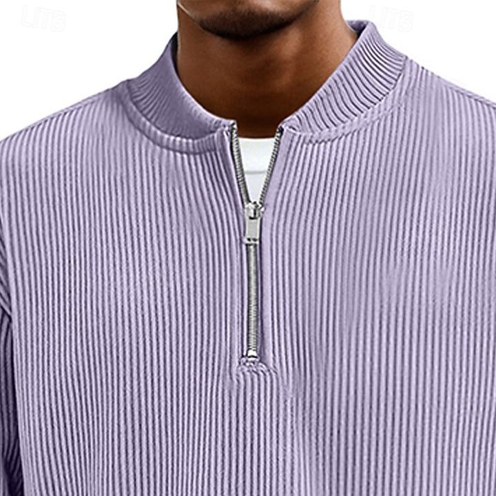Emerson | Ribbed Quarter-Zip Pullover