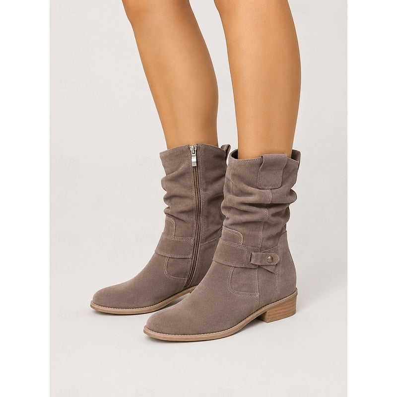 Pamela | Slouchy Buckle Ankle Boots