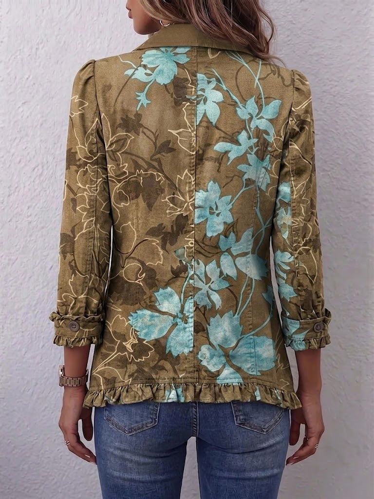 Anthea | Boho Floral Ruffle Jacket