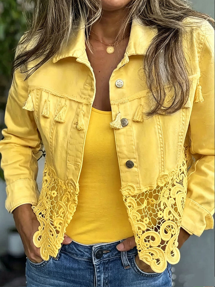 Brynn | Fringe & Lace Cropped Jacket