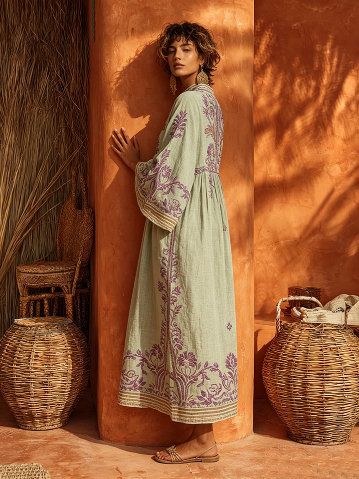 Rhiannon | Embroidered Bohemian Maxi Dress