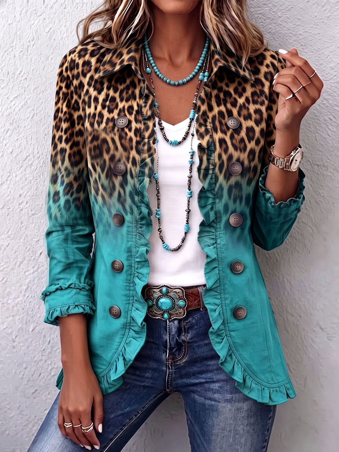 Thalia | Ruffled Ombre Jacket