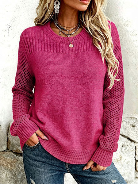 Danica | Textured Open-Knit Sleeve Sweater