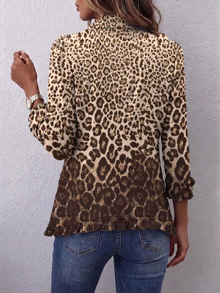 Callista | Ruffled Animal-Print Jacket