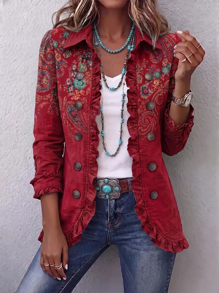 Carmen | Bohemian Paisley Ruffle Jacket