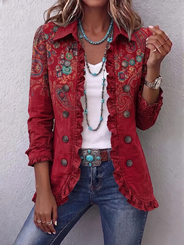 Carmen | Bohemian Paisley Ruffle Jacket