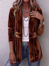 Lorena | Vintage Lapel Open-Front Jacket