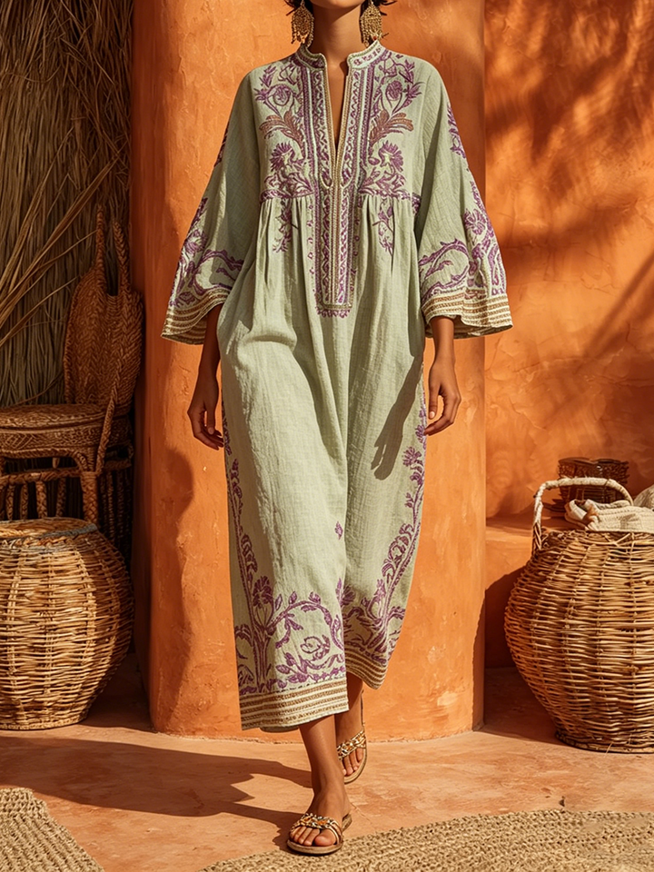 Rhiannon | Embroidered Bohemian Maxi Dress