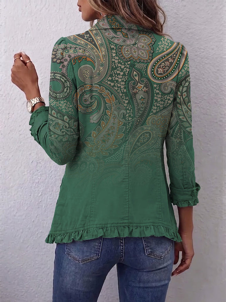 Marla | Bohemian Paisley Ruffled Jacket