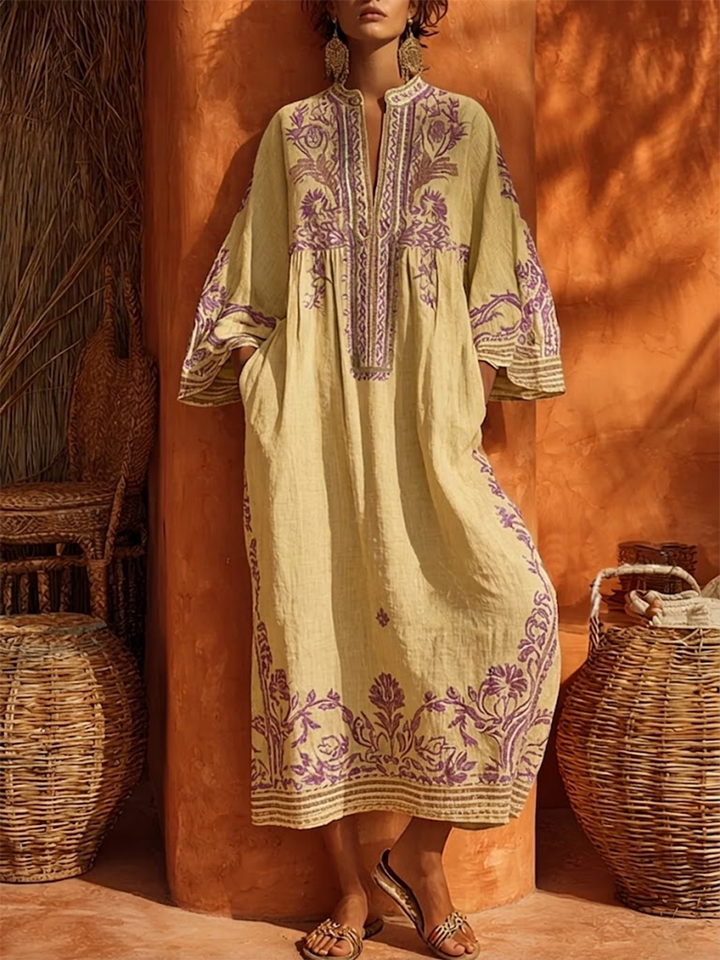 Rhiannon | Embroidered Bohemian Maxi Dress