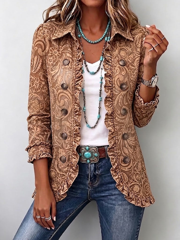 Sabrina | Bohemian Floral Ruffled Jacket
