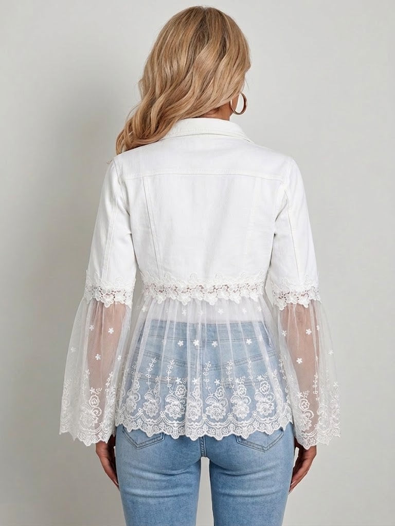 Rosemary | Lace-Trim Cropped Jacket