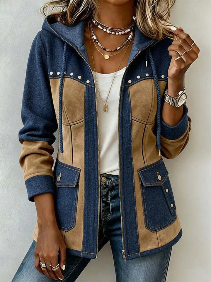 Lenora | Patchwork Hooded Jacket
