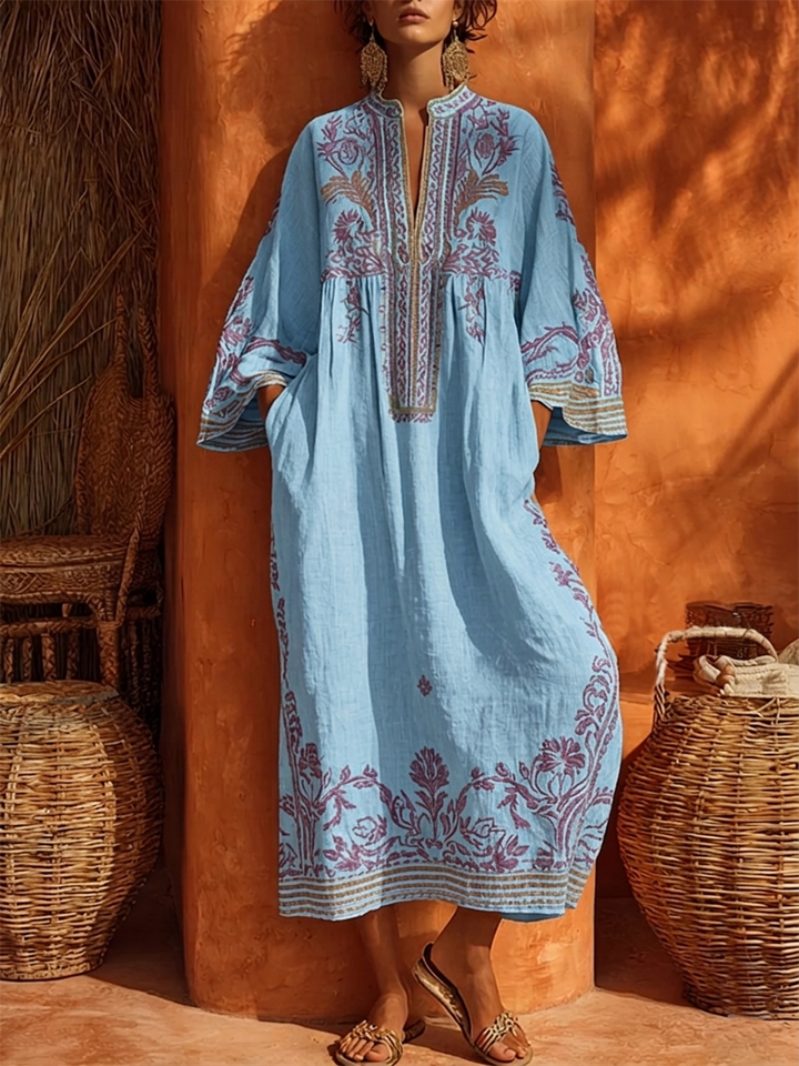 Rhiannon | Embroidered Bohemian Maxi Dress
