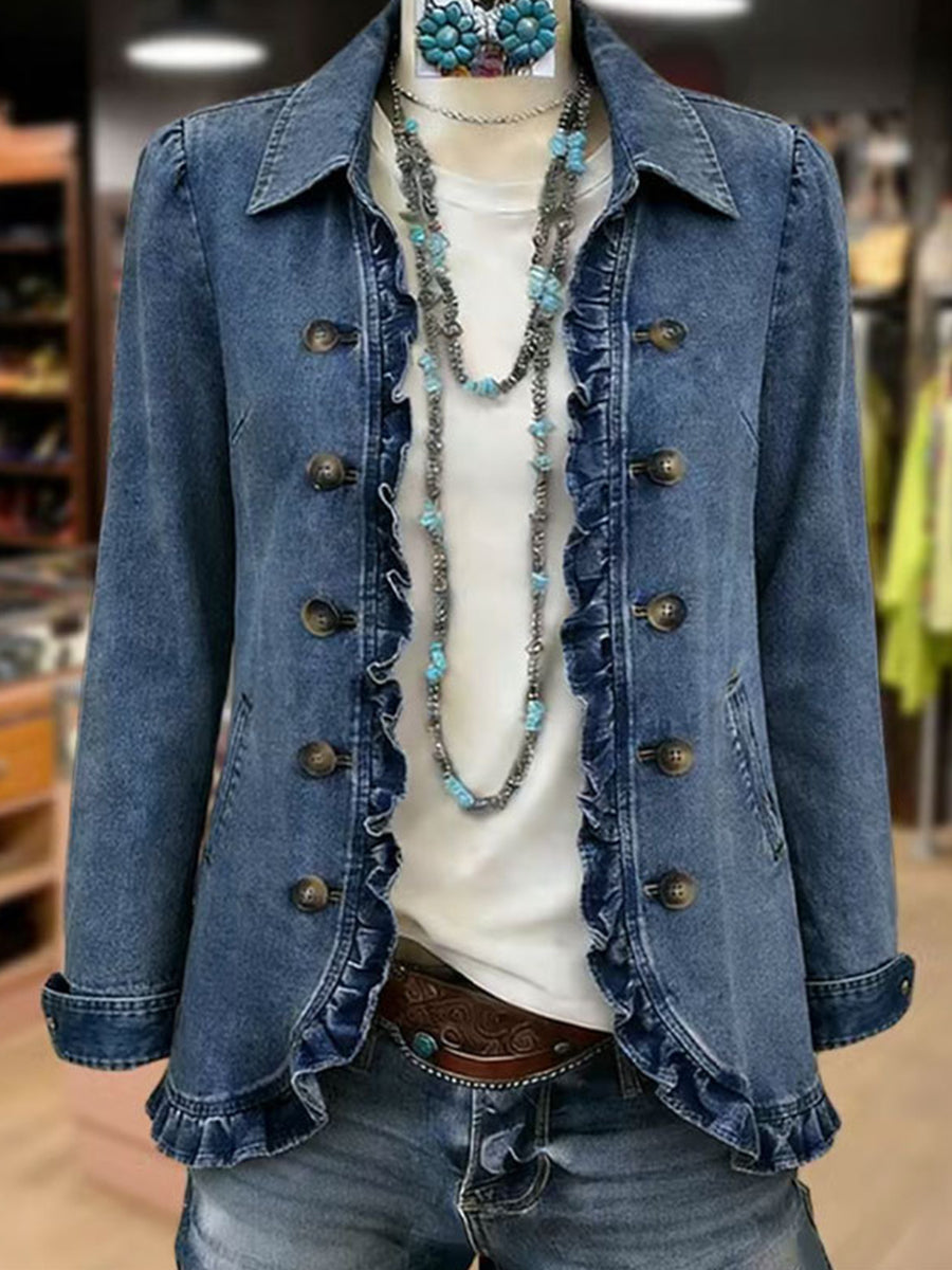 Bianca | Ruffled Button-Front Jacket