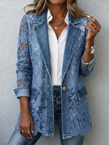 Noelia | Lace-Paneled Tailored Blazer